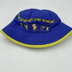 Margaritaville Bucket Hat Youth Blue Fins to the Left Parrot Embroidered Sun Hat